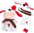 17cm Doll Clothes Outfit Dress Up Suitable for 6.7 inch Hight , Accessories Suit No Doll Only Clothing Christmas Set 17-182 1scarf+1hat+1dress+1shoes