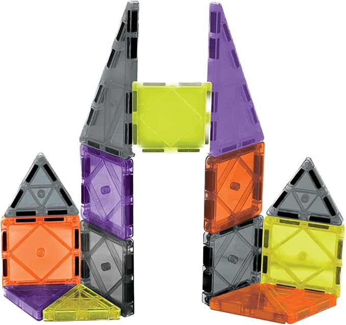 CreateOn Crayola Halloween Mini Magnetic PIP-Tiles with Glow in The Dark Tiles, Magnetic Building Toys for Kids, STEM Travel Toys for Boys and Girls Ages 3+ (Halloween)