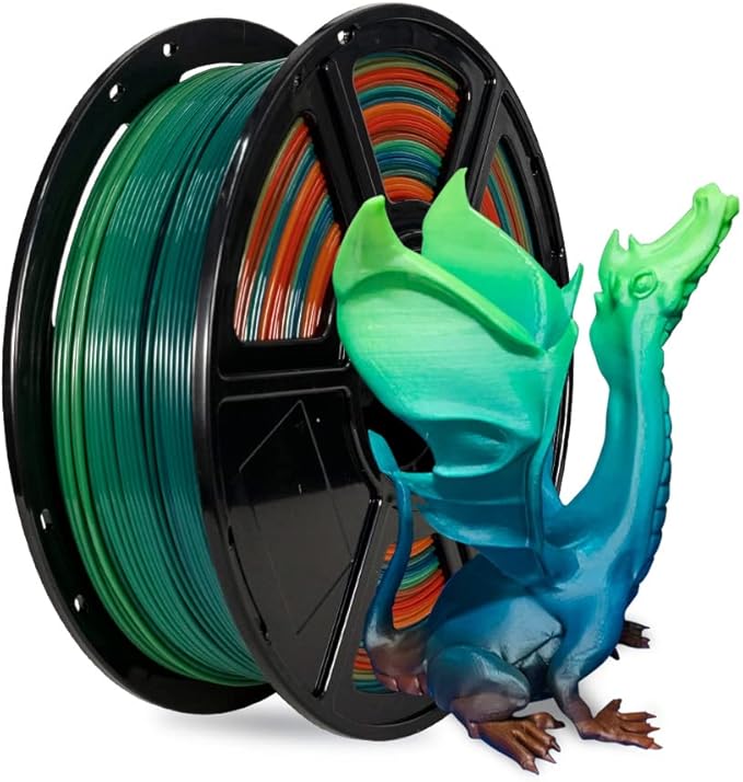 FLASHFORGE PLA Filament 1.75mm, 3D Printer Filament 1kg (2.2lbs) Spool, Dimensional Accuracy +/- 0.02mm, 3D Printing Filament Easy to Use and Fits for Most FDM 3D Printers (Rainbow)