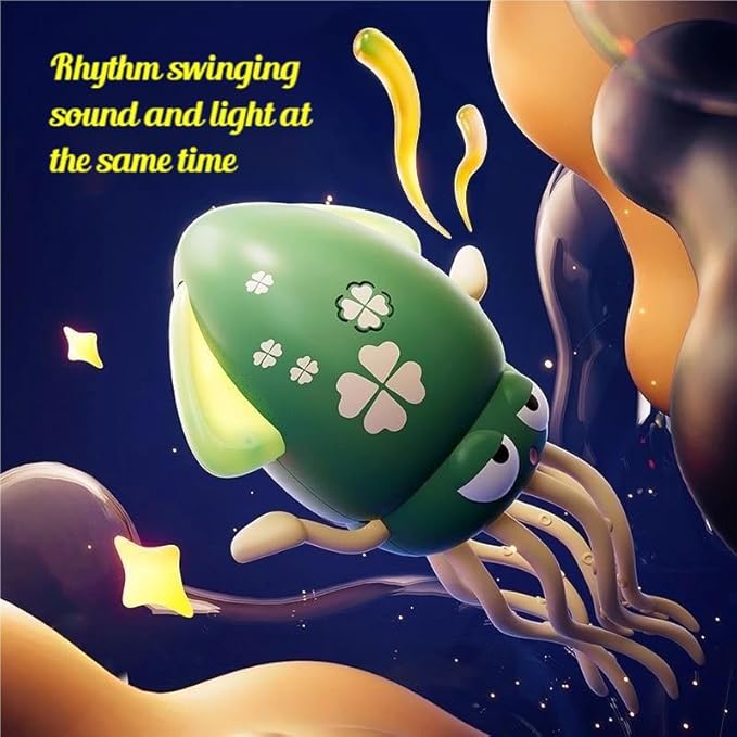 Electric Dancing Octopus Baby Toy, Automatic Evasion Octopus Toy with Led Light and Music, Interactive Entertainment for Baby Sensory Development Birthday Gifts(Green)