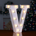 Foaky LED Letter Lights Sign Marquee Light Up Letters Sign for Night Light Wedding/Birthday Party Battery Powered Christmas Lamp Home Bar Decoration(V)
