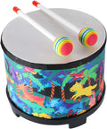 Floor Tom Drum for Kids 8 inch Percussion Instrument Music Drum with 2 Mallets for Baby Children Special Christmas Birthday Gift, Black
