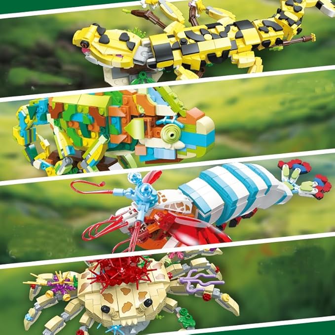 429PCS Micro Brick Ocean Animal Mantis Shrimp Toys Building Sets,Animals Botanical Collection Blocks Model for Adult Toys,Home Decor and Office Art Creative Gift,for Teens Ages 6+ Kids