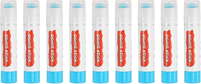 PATIKIL Tempera Paint Sticks, 9 Pcs Solid Tempera Paints Sticks Washable Bulk Markers Pen Quick Drying for Artists Beginners Art Supplies, Sky Blue