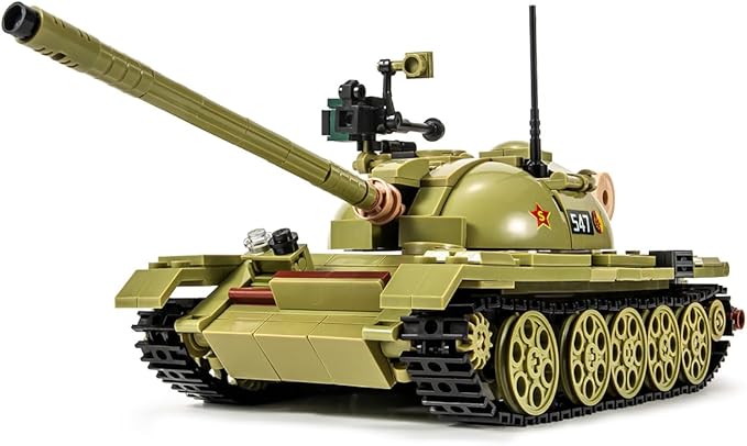 DAHONPA T-54S Medium Tank Army Building Block(604 PCS),WW2 Military Historical Collection Model with 2 Soldier Figures,Toys Gifts for Kid and Adult.
