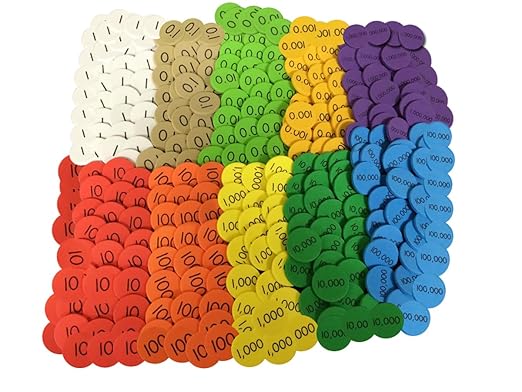 Essential Learning Sensational Math 10-Value Decimals to Whole Numbers Place Value Discs Set, Ages 8+ (ELP626638)