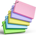 250 Count Colored Index Cards with Ring 3 x 5 Inch Heavyweight Ruled Index Cards, Flash Cards for School & Office Supplies and Home Organization, Durable Study To Do List Note Cards with Ruled Lines
