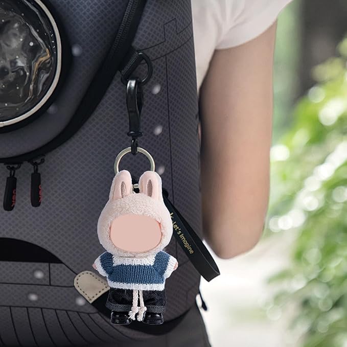 17cm Doll Clothes Set, Premium Jeans & Knitted Sweater Outfit for 17cm 15cm Dolls, Cute Dress Up Fashion, No Doll Included (F, 17cm/15cm)