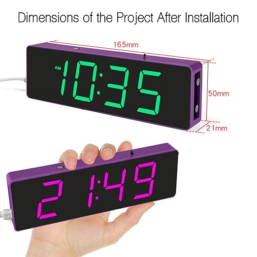 EIELE Soldering Practice Kit 4-Digit RGB Colour LED Digital Clock Kit with colourful case Suitable for students and beginners to solder and learn Adult Electronic Soldering Projects (blue case)