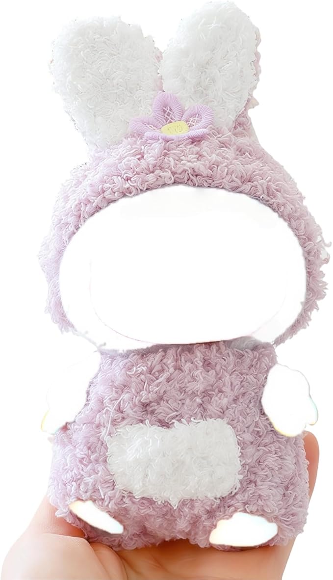 17cm Doll Clothes Set, Overalls Set for 6.7inch Doll Suit, Faking Animal Style Outfit Jumpsuit, Cute Fashion Dress Up Clothes Accessories for 1st/2nd/3rd Gen Dolls (Rabbit)