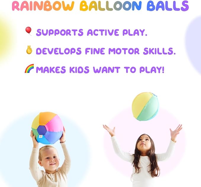Sarah's Silks Rainbow Balloon Ball | Reusable Safe Balloon Toy for Children