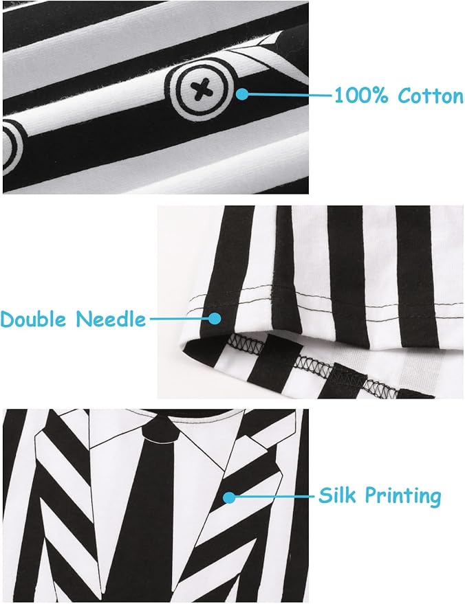 A&J DESIGN Pure Cotton Printed Pjs for 2-14 Years Kids, 2-Piece Long-Sleeved Pajamas Set