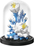 Ice Queen Home Bouquets Dust Cover Set Building Toy Creative Assembly Bonsai Tree, Ideal for Valentine's Anniversaries Birthday