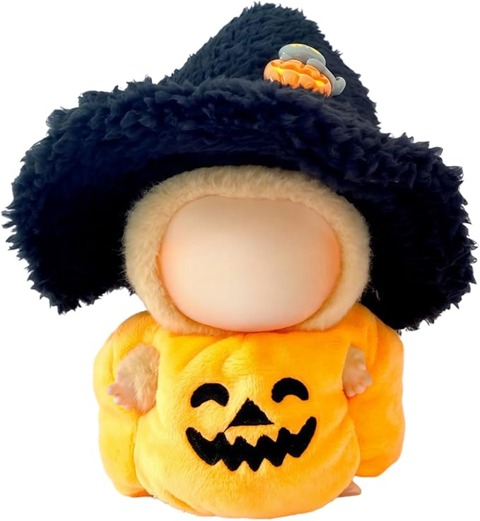 17cm Doll Clothes Set, Halloween Themed Costume, Pumpkin Outfit and Witch Hat for 6.7inch Dolls Suit, Cute Fashion Dress Up Clothes Accessories for 1st/2nd/3rd Gen Doll