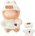 15cm/17cm Doll Clothes - Cute, 2-Piece Handcrafted Set. Features a Luxurious White Sweater and Matching Hand-Crocheted Hat.(Doll not Included)