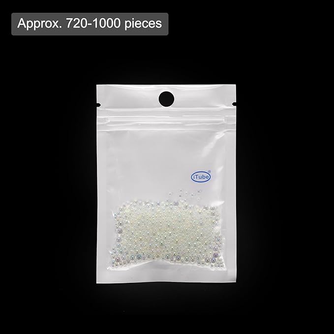 Iridescent Glass Tiny Bubble Beads, 0.4-3mm 10g No Hole Micro Mini Round Clear Water Droplets Beads - Applications: for Resin Filler, Nail Art, Dollhouse Bath Tub