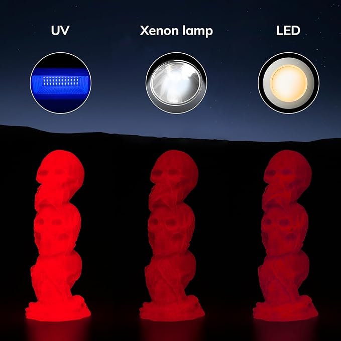 AMOLEN 3D PLA Printer Filament, 1.75mm Glow in The Dark Red PLA Filament for 3D Printing, Best with UV Lamps, 1kg Spool (2.2lbs), Dimensional Accuracy +/- 0.02 mm, Fit Most FDM 3D Printers