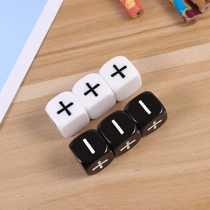 STOBOK 24Pcs Math Dice, 6 Sided Games Dice for Preschoolers, Dices Minus Plus Table Games Dice for Classroom/Party