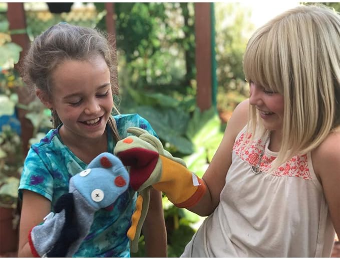 Cate and Levi - Hand Puppet - Premium Reclaimed Wool - Handmade in Canada - Machine Washable (Dragon)