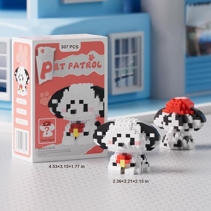 HIGH GODO Dog Party Favors Building Set, Mini Dogs Animal Building Blocks, Goodie Bag Stuffers, 6 Pack Dog Animals Classroom Small Prize Toys, Gifts for Adults Kids Boys Girls Age 8+