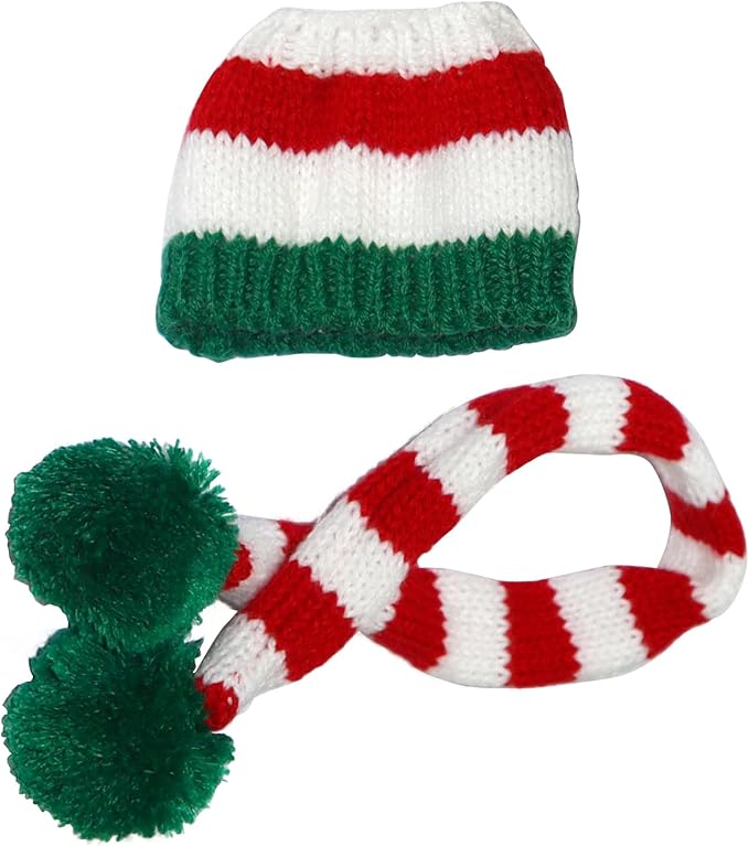 17cm Doll Clothes Christmas Accessories Outfit for 17cm Dolls (NO Doll)(Sweater+Christmas Hat/Scarf)
