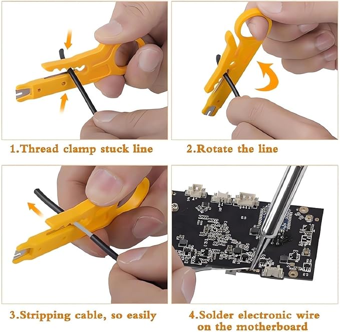 Soldering Iron Kit, LCD digital display, inner-heat, Adjustable Temperature Soldering Iron, Digital Multimeter Kit, Multi Tester, 5pcs Solding Tips (Red)