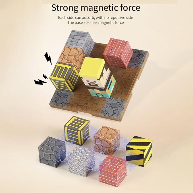 Magnetic Construction Building Blocks Set, 136PCS Tile with 4 Toy Trucks, Education STEM Consrtuction Site Theme Toy for Age 3-5, 6 7 8 9 10 (Construction Set)