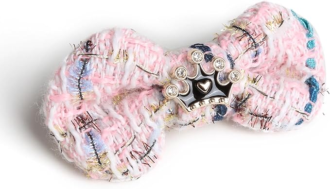 17cm Doll Clothes for Labubu - Luxury Chic Style Set for 17cm Dolls Outfit - Accessories for Dolls Clothes -Pink Plaid Tweed Dress + Pink Bow (No Doll)