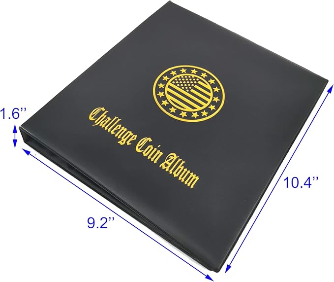 Challenge Coin Holder Collection Display Album Holds 120 Coins, Tokens, Stamps, Medallions, Badges
