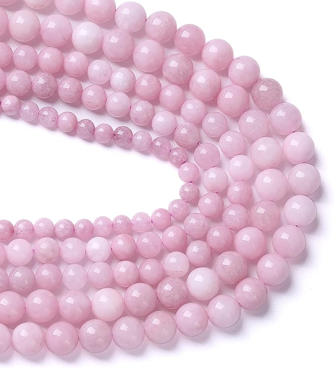 8MM 46PCS Kunzite Beads Round Loose Beads for Jewelry Making DIY Bracelet Necklace Crystal