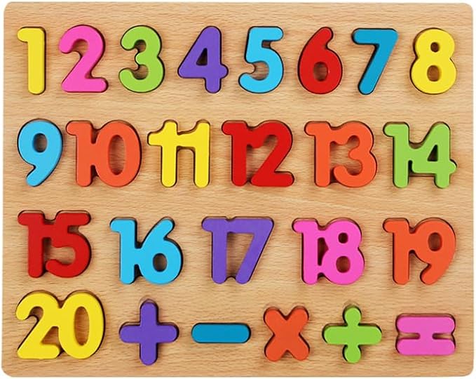 Wooden Puzzles for Toddlers, Alphabet and Number Puzzle, Preschool Educational Learning Toys with Chunky Wood ABC Puzzle Board, for Girls Boys Kindergarten