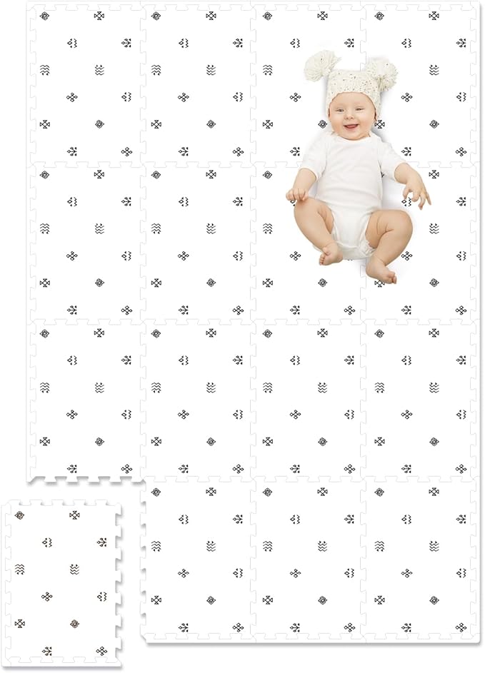 Extra Large Baby Play Mat - 4FT x 6FT Non-Toxic Foam Puzzle Floor Mat for Kids & Toddlers (Bohemia Handmade Pattern)
