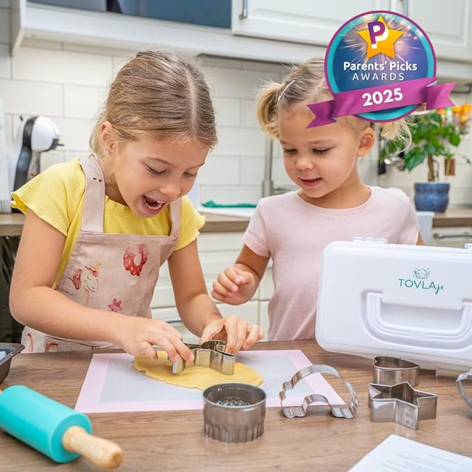 Tovla Jr. Kids Baking Gift Set with Storage Case - Unicorn Baking Gift Set for Kids-Real Cooking Utensils for Cookie, Cupcakes and Decorating