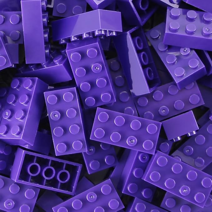 Feleph 2x4 Bricks Dark Purple 320 Pieces Parts Classic Building kit Creative Play Set Basic Blocks Toy Accessories Compatible with 3001 Major Brands
