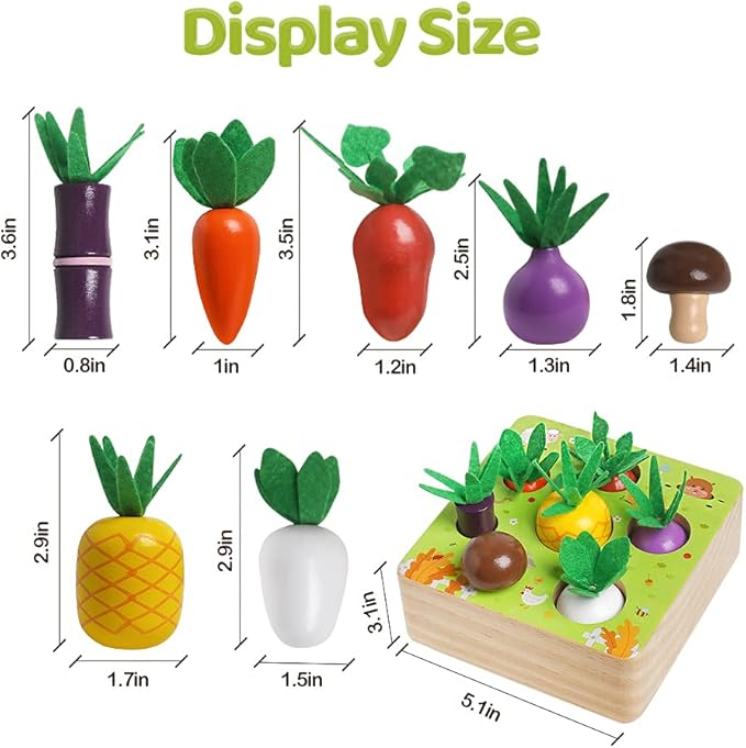 Wooden Montessori Learning Toys for 3+ Years Kids - Toddler Learning Toys with Shape Color Sorting Stacking Toys Wooden Puzzles Easter Basket Stuffers Gift for Toddler Boys Girls