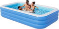 Inflatable Pool for Kids and Adults, 115" x 68" x 22" Blow Up Pools, Rectangular Family Swimming Pool