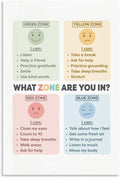BFXLMKI Zones of Regulation Poster Classroom Decor Feelings Chart Classroom Posters ADHD Self-Regulation Coping Skills Printable School Counselor 05 Unframe-style 20x30inch(50x75cm)