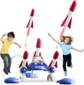 Rocket Launcher for Kids, Rocketship Toys, 6 Foam Rockets and 2 Launch Pads, Soars Up to 100 Feet, Fun Outdoor Toy Outside Game, Birthday Gifts for Boys Girls Ages 3 4 5 6 7 8 9 10 Years Old