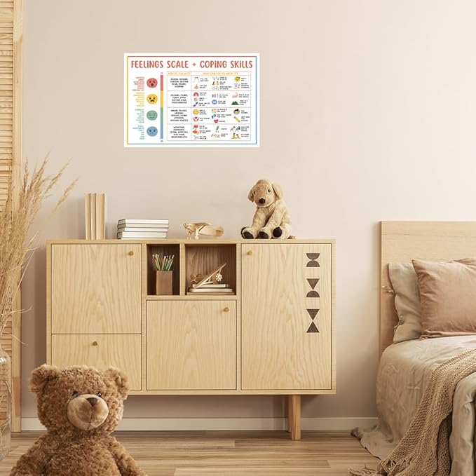 uoyien Feelings Chart For kids Mental Health Posters Help Students Understand Emotions Poster Calm Corner Special Education Classroom Decorations Preschool Classroom Supplies Unframed 16x24in