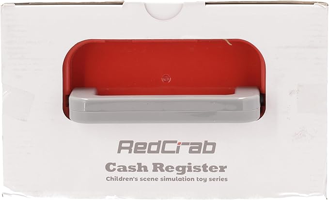 RedCrab Cash Register Toy for Kids,Toddler Store Pretend Plays Supermarket Calculator Cash Register Gift with Scanner, Play Money, Play Food for Boys & Girls