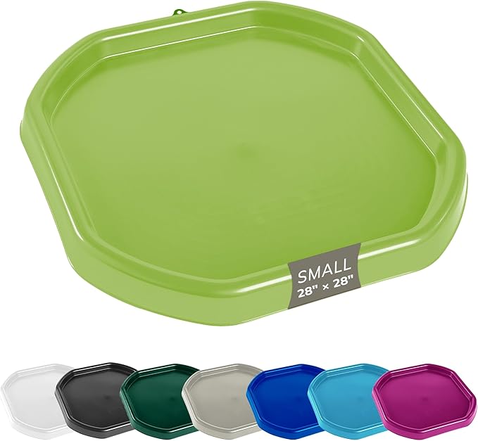 MEKA Tuff Tray for Sensory Play, Sensory Tray for Kids, Toddler Water Table, Tuff Spot Sensory Bin for Toddlers (Bright Green, Small (28" x 28"))