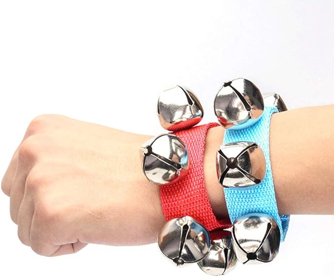 POPLAY Jingle Bells,12 PCS Kids Musical Instruments Ankle Bells for Party Favors Goodie Bags Stuffers