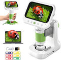 Digital Microscope for Kids,4.3" HD Screen Portable Microscope with 8 LED Lights,Educational STEM Science Toys with 8G SD Card for Photo/Video,Birthday Gifts for Boys Girls