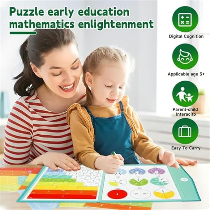2026 New Magnetic Fraction Demonstration Book for Kids, 102 Pcs Magnetic Fraction Tiles & Fraction Circles, Educational Puzzle Math Fraction Manipulatives Disc Set for Early Math Skills (F)