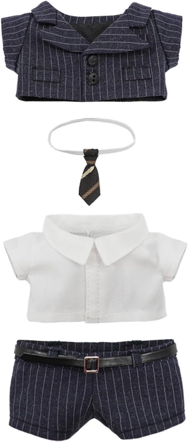 Four-Piece Suit for Doll 17cm/6.7in, Doll Clothes Set ,Soft Premium Fabric Dress Up Accessories Suit (Grat Suit Set)