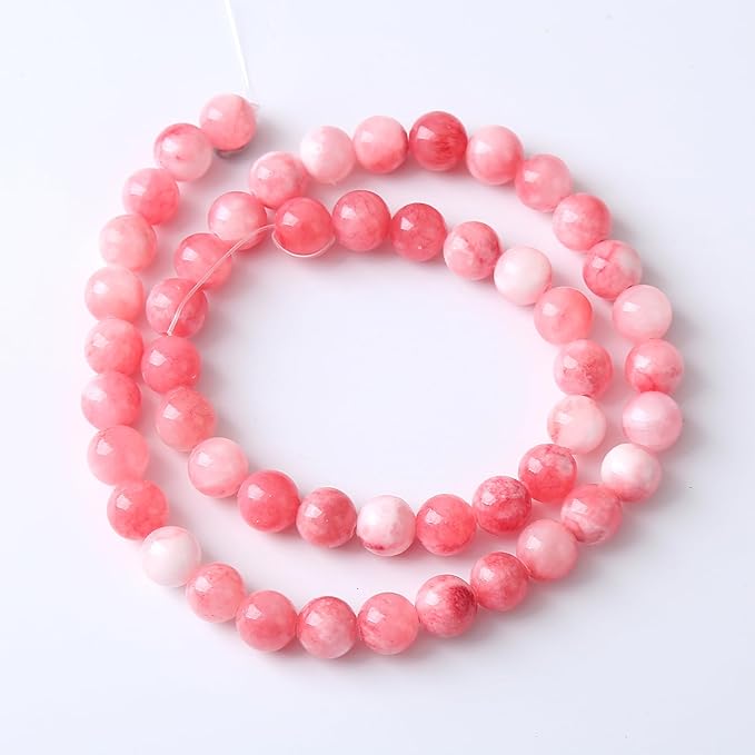 750PCS 10MM Pink Persian Jade Spacer Loose Beads for Jewelry Making DIY Bracelet Necklace 2 Strands