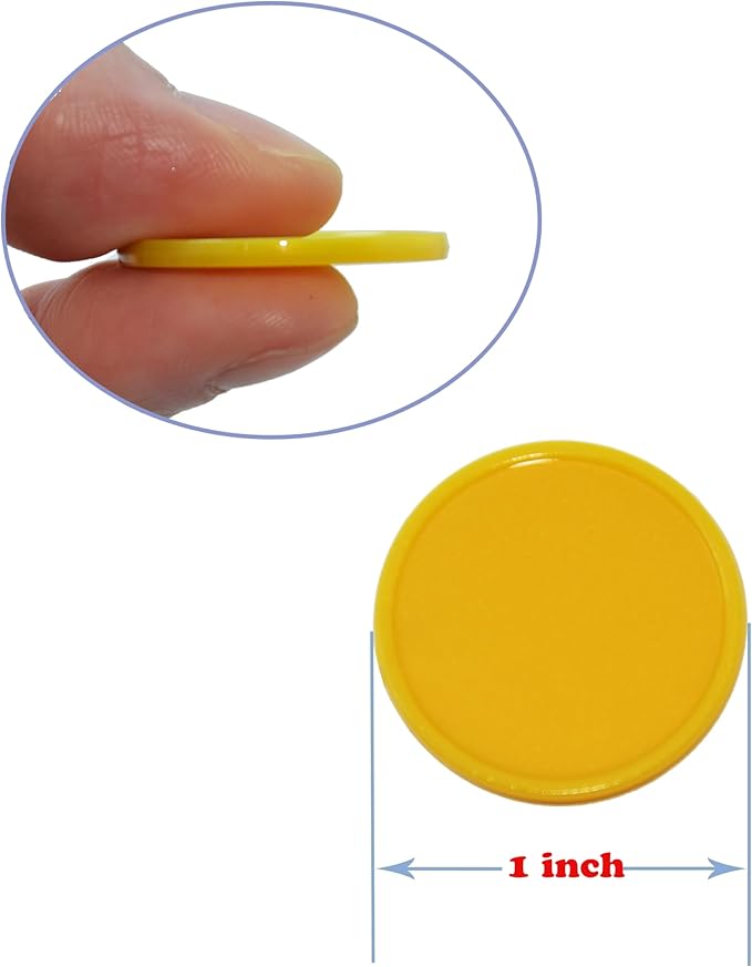 Smartdealspro Set of 100 25MM/1 Inch Opaque Plastic Learning Counting Counters Poker Chips (Golden)