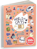 Cupkin Cat Sticker Book Activity for Kids, Toddler Airplane Travel Essentials, 300+ Kitten Stickers for Kids + 8 Scenes + Coloring Book Pages, Cat Lover Gift, Children's Crafts Ages 2-8