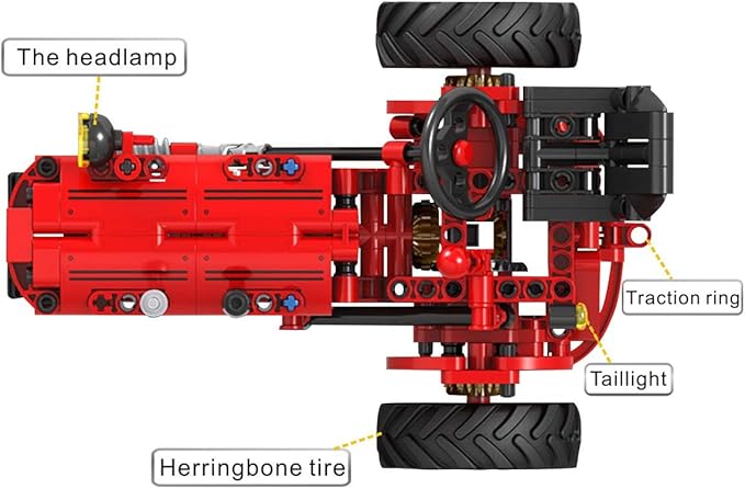 1/12 Classic Farm Tractor Toys Building Blocks Set Endless Fun for Kids with A Collection of Tractor Toys to Building Your Own 302Pcs Classic Red Farm Tractor