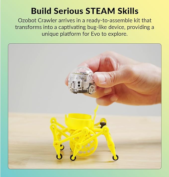 Ozobot Crawler for Evo Robot - Interactive Programming Accessory, Enhances STEM Education, Develops Critical Thinking, Ideal for Kids Ages 8-13, Surprise Colors, 6 Kits, Evo Required Not Included